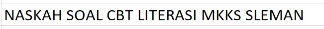 CBT LITERASI MKKS SLEMAN
