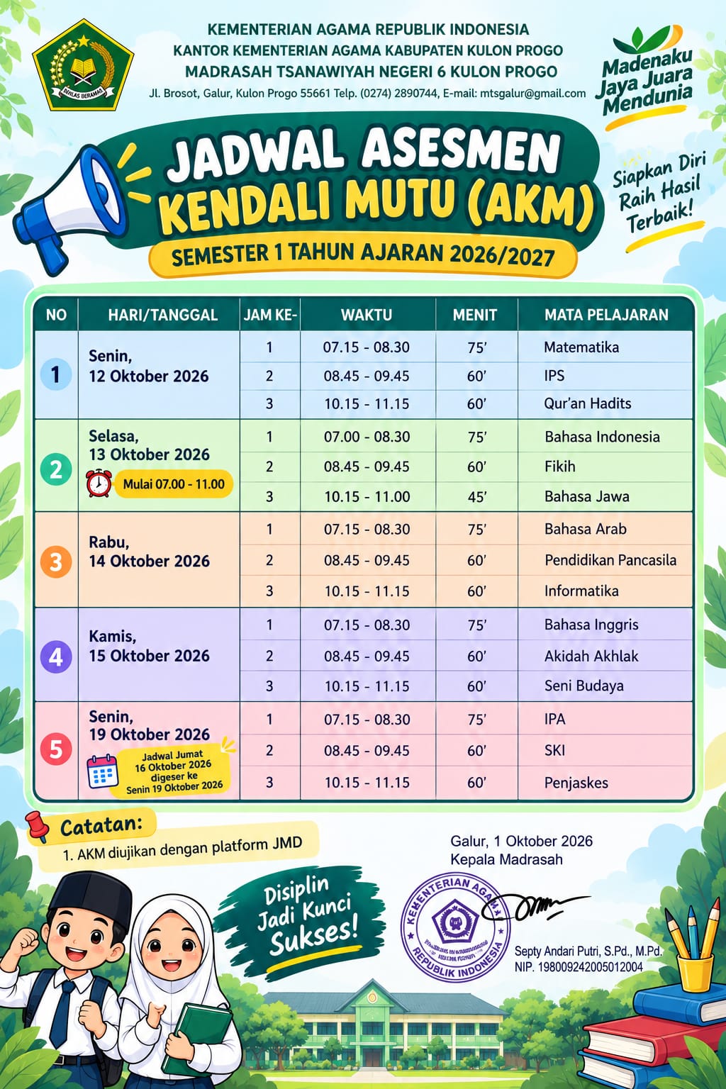 MTsN 6 Kulon Progo Gelar AKM untuk Kontrol Capaian Murid
